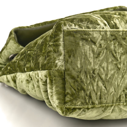 Saint Laurent Velvet Quilted Small Loulou Puffer Monogram Chain Satchel Light Avocado 7 of 8