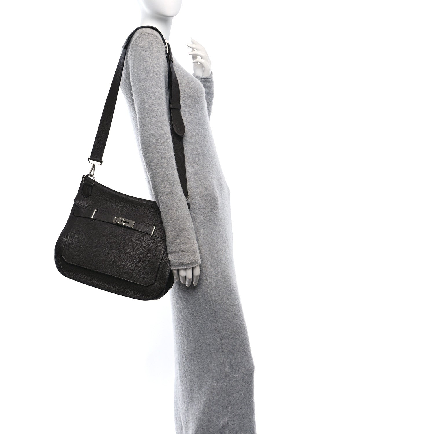 Hermes Taurillon Clemence Jypsiere 34 Chocolate 3 of 11