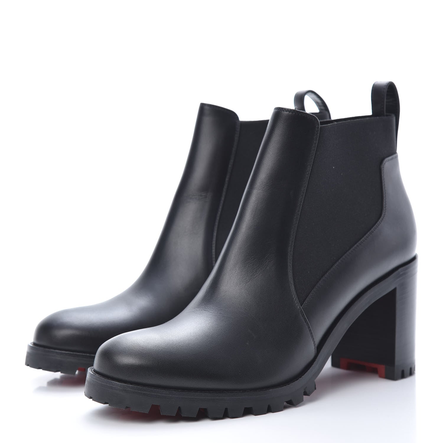 Christian Louboutin Calfskin Marchacroche 70 Chelsea Boots 40.5 Black 3 of 8