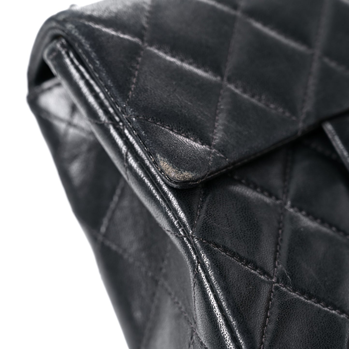 Lambskin Quilted Mini Square Flap Bag Black