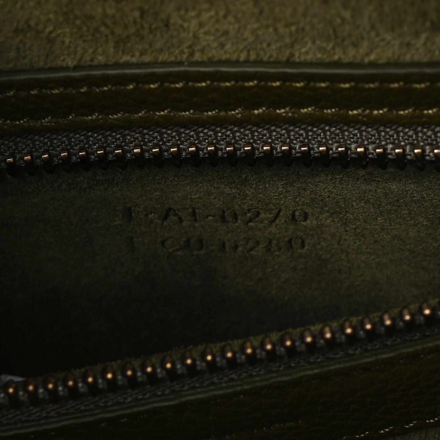 Celine Drummed Calfskin Micro Luggage Dark Olive 7 of 10