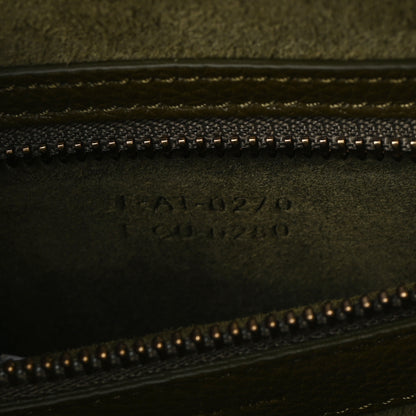 Celine Drummed Calfskin Micro Luggage Dark Olive 7 of 10