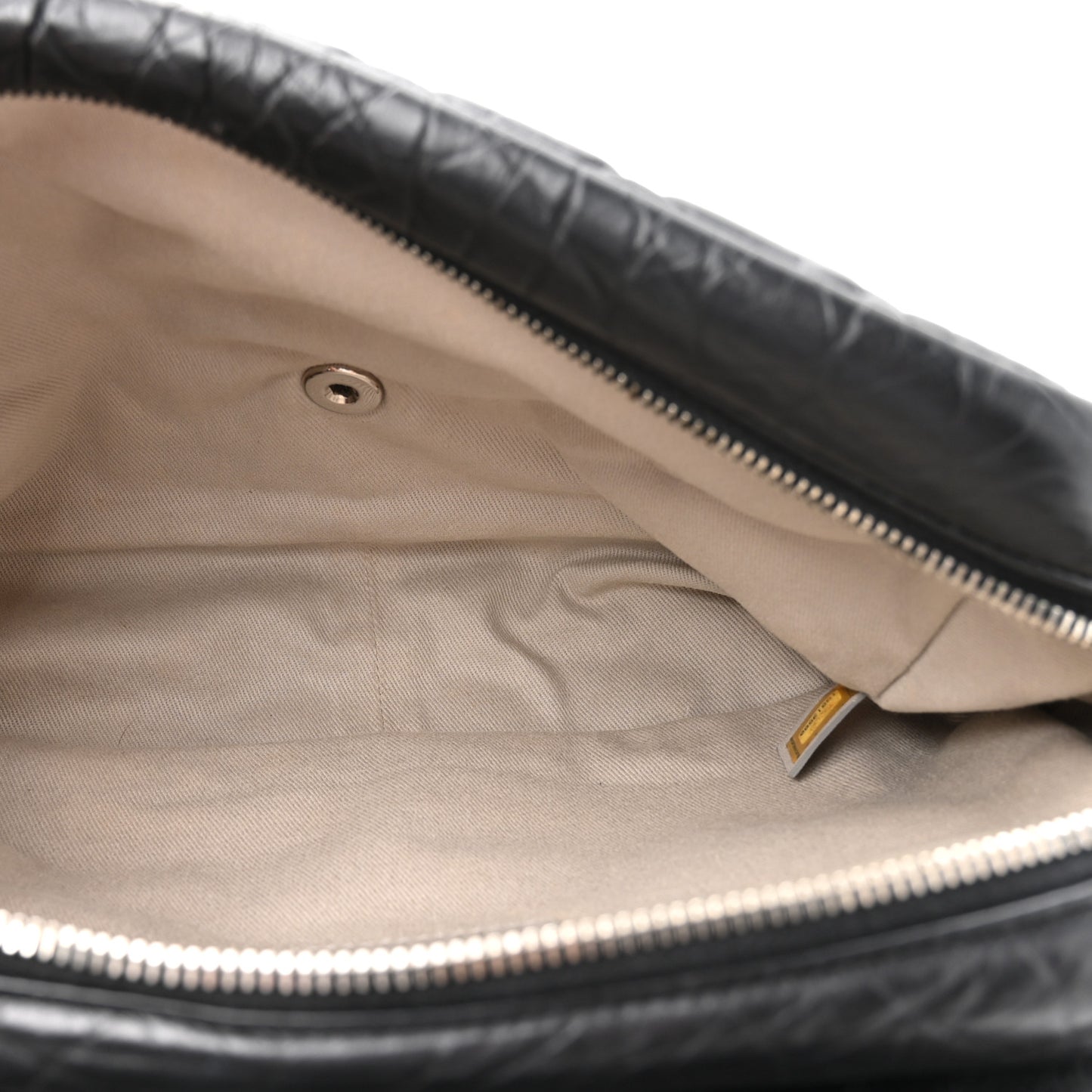 Aged Calfskin Quilted Easy Zip Flap Bag Black