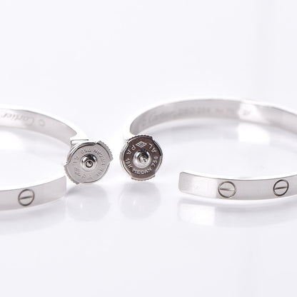 Cartier 18K White Gold Large LOVE Hoop Earrings 7 of 9