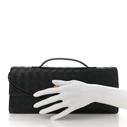 Bottega Veneta Nappa Intrecciato Long Andiamo Top Handle Clutch Black 2 of 7