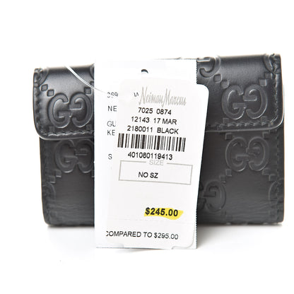Gucci Guccissima Icon Signature 6 Key Holder Case Black 10 of 11