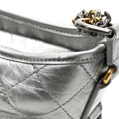 Chanel Metallic Aged Calfskin Quilted Medium Gabrielle Hobo Silver 15 of 16
