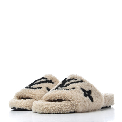 Louis Vuitton Shearling Bom Dia Flat Mules 41 Beige 3 of 9