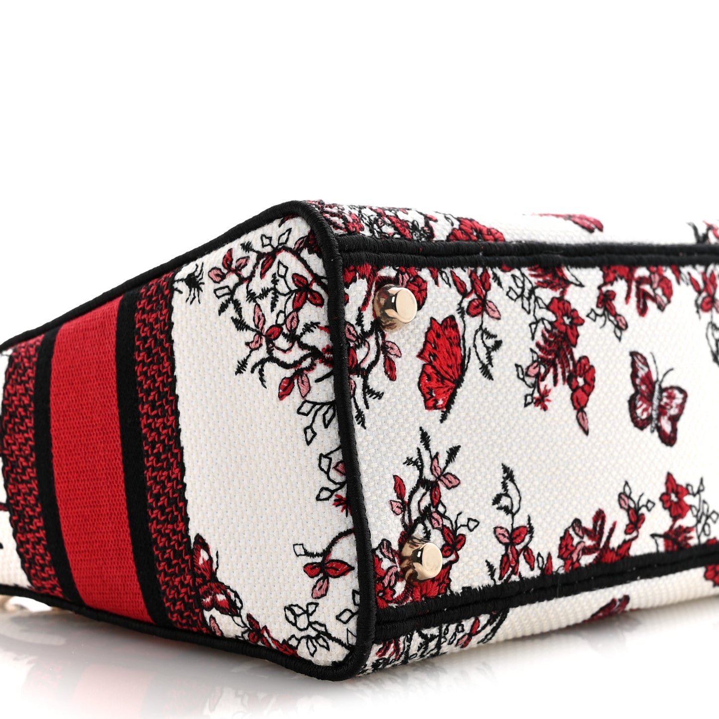 Canvas Le Coeur En Fleurs Embroidered Medium Lady D-Lite White Multicolor