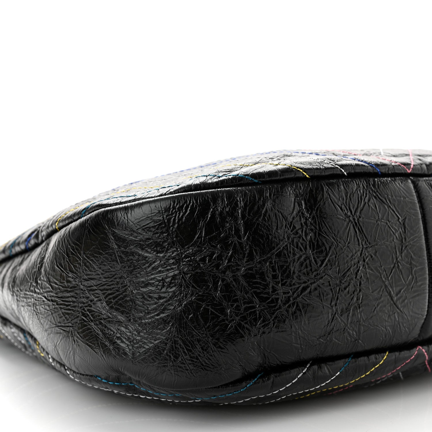 Chanel Glazed Calfskin Chevron Stitched Large 31 Shopping Bag Black Multicolor 8 of 9