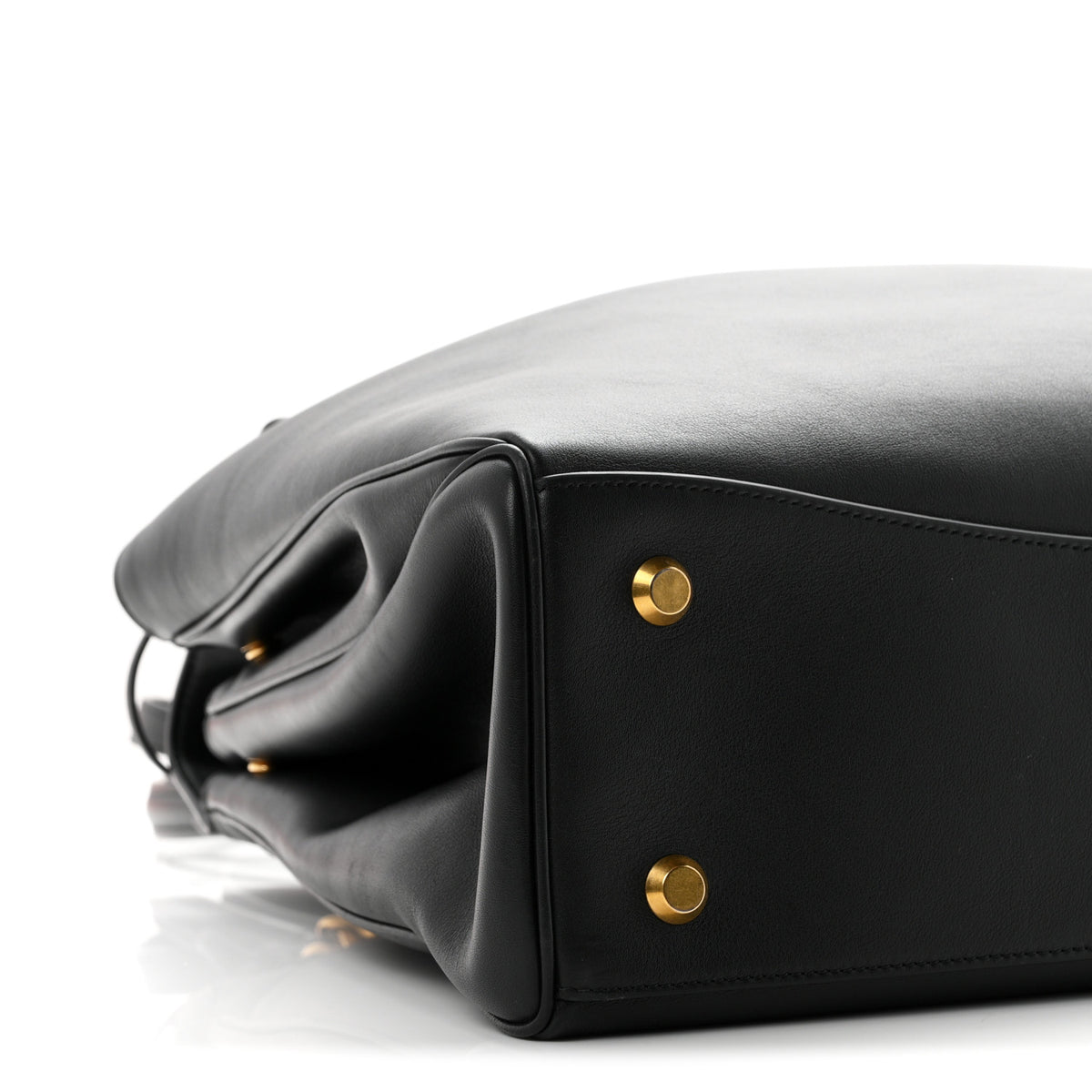 Smooth Calfskin Large Rodeo Top Handle Handbag Black