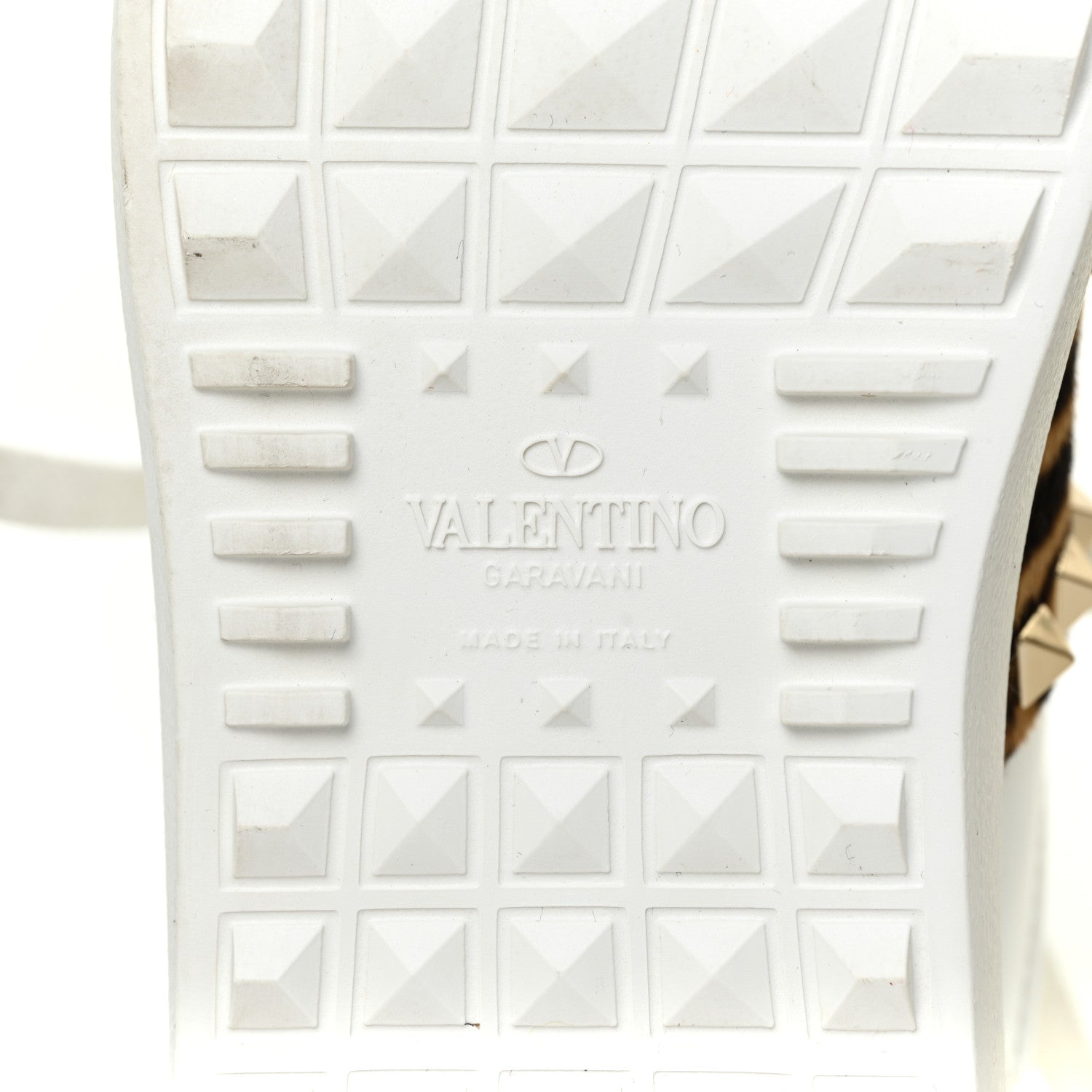 Valentino Garavani Calfskin Calf Hair Untitled Rockstud Open Sneakers 37.5 Bianco 6 of 8