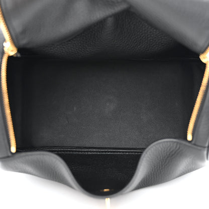 Hermes Taurillon Clemence Lindy 30 Black 5 of 10