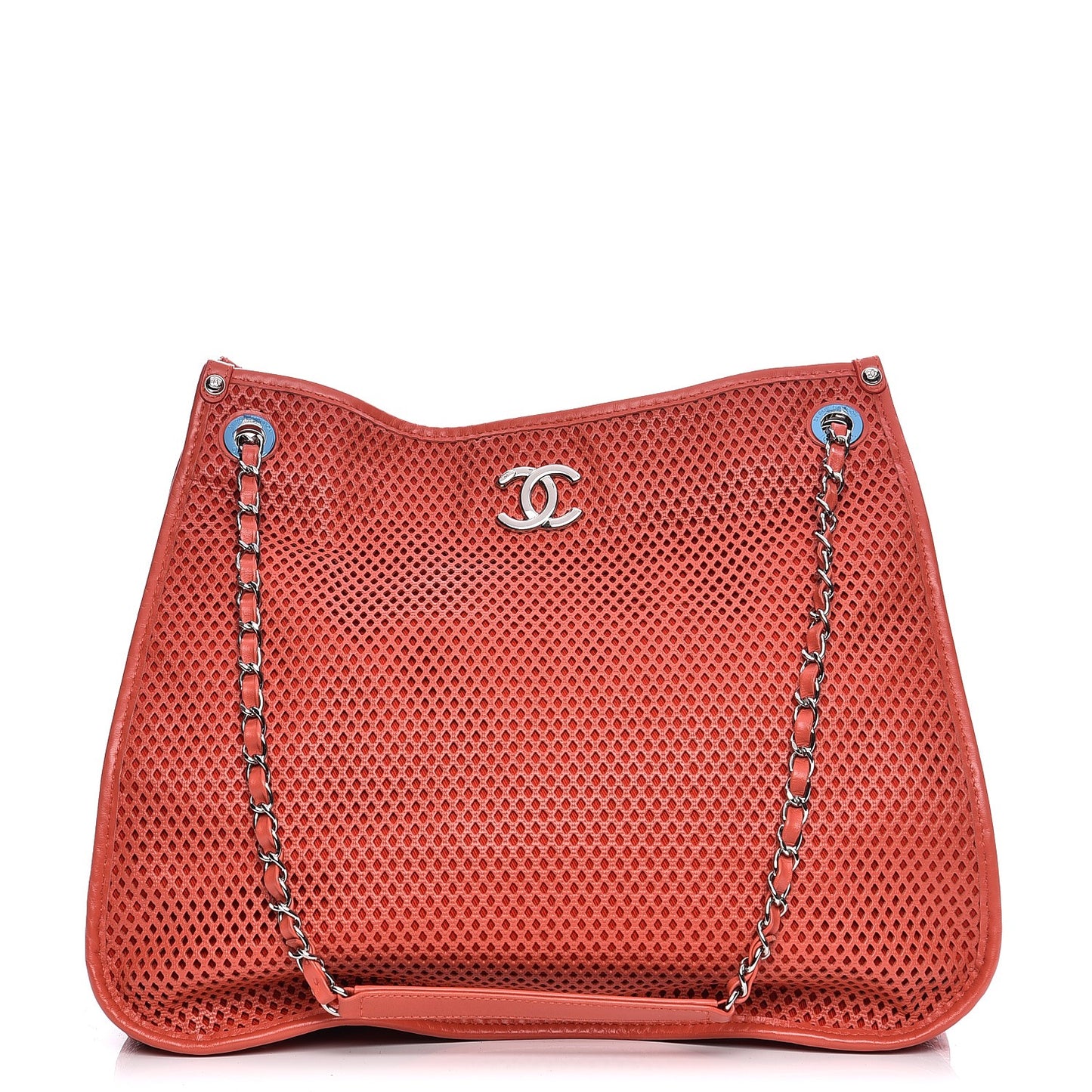 Calfskin Perforated Up In The Air Shoulder Bag Red