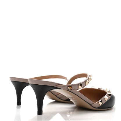 Valentino Garavani Calfskin Nappa Rockstud Cross Strap 50mm Mules 36.5 Black Poudre 4 of 8