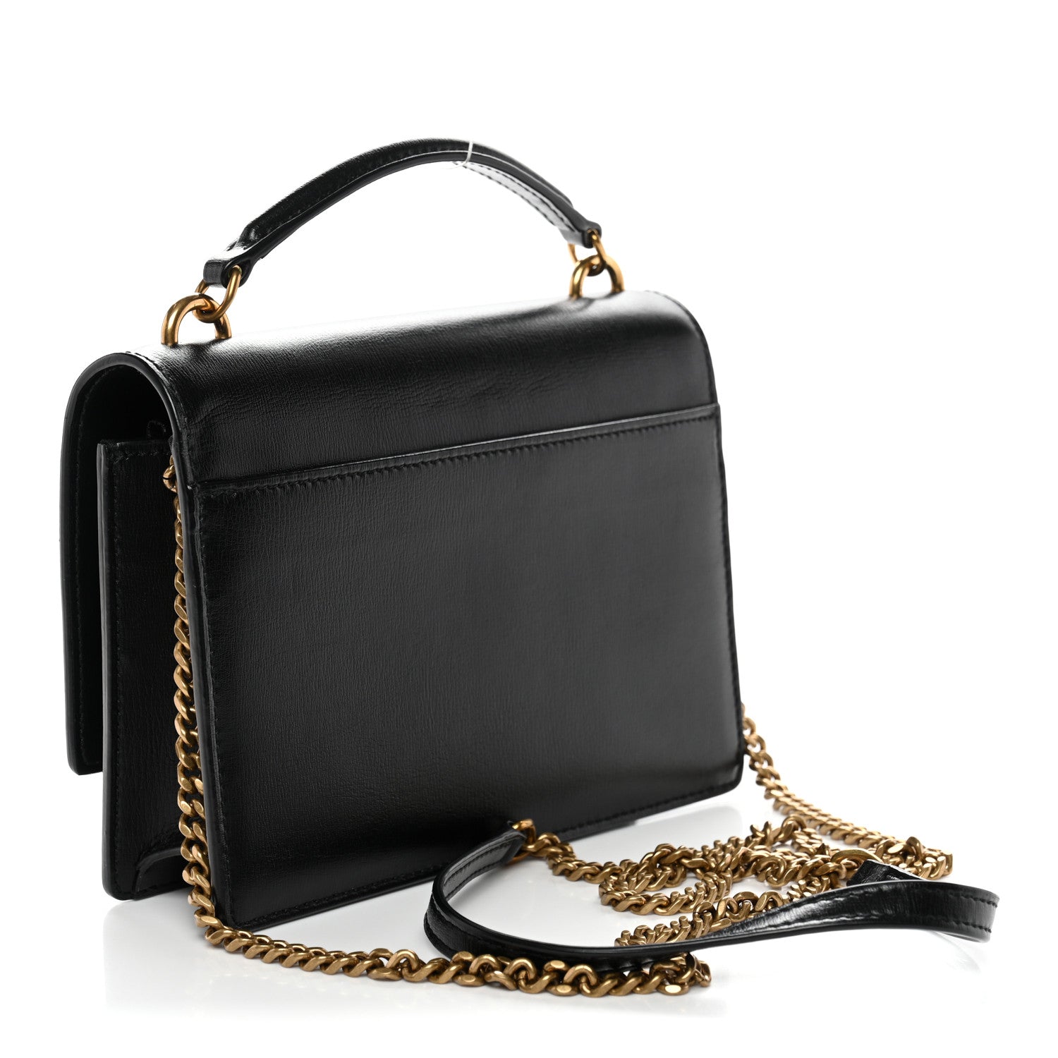 Saint Laurent Calfskin Monogram Sunset Chain Wallet Black 3 of 10