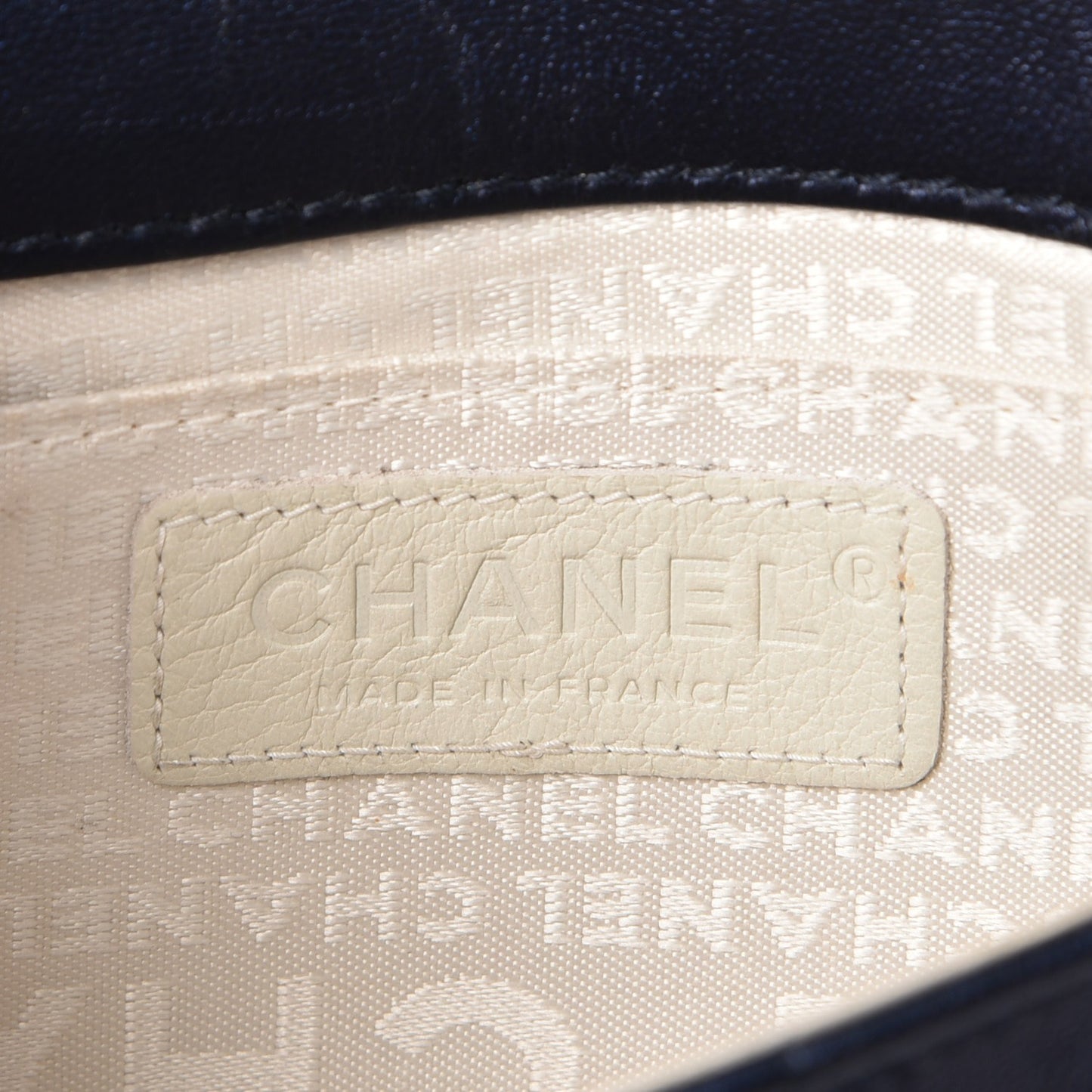 Lambskin Quilted Chocolate Bar 3 Chain Flap Navy