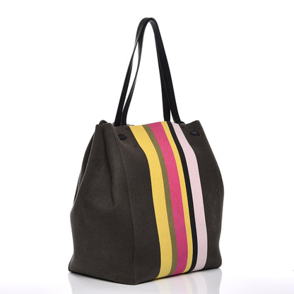 Celine Textile Striped Medium Belt Cabas Phantom Multicolor 3 of 12