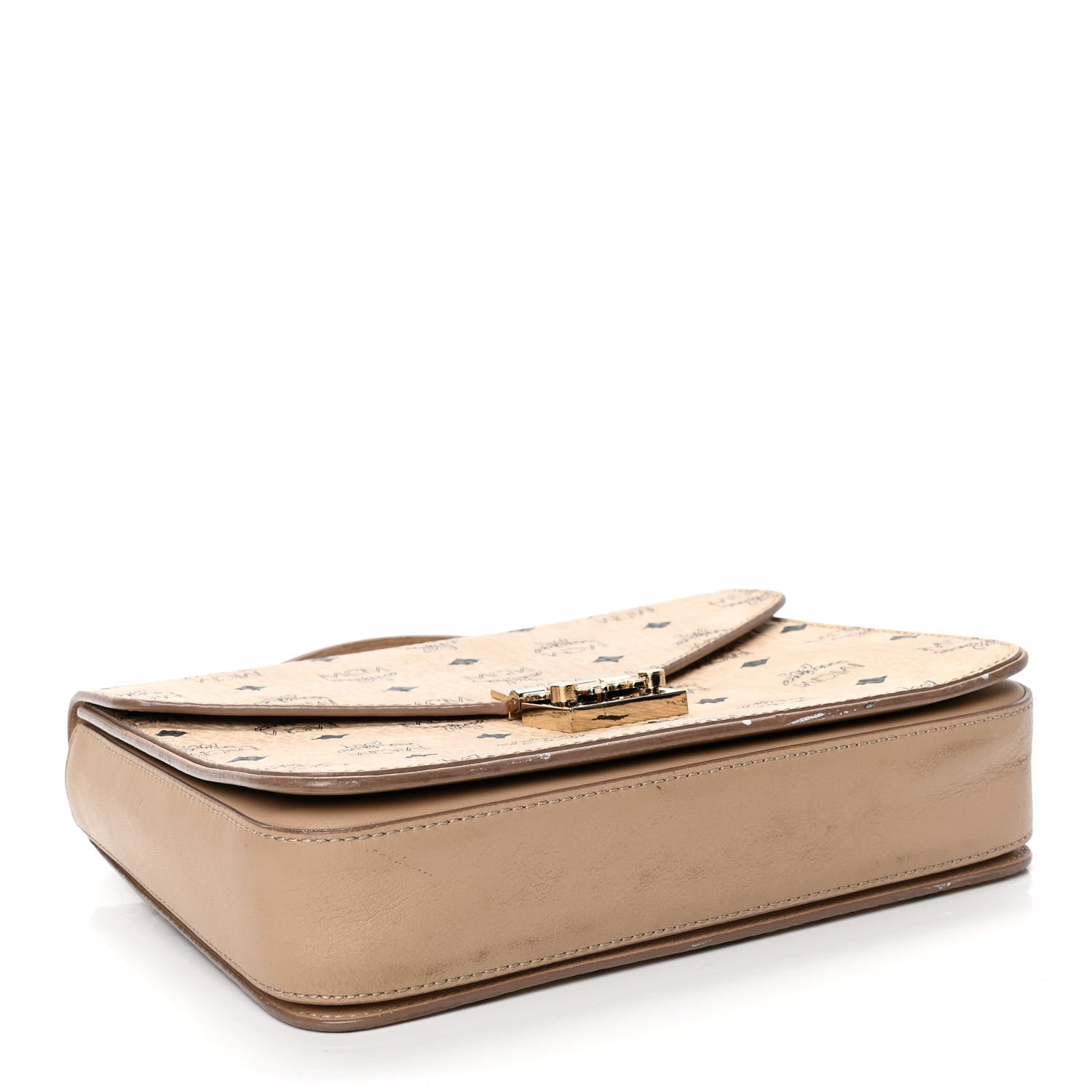 MCM Visetos Medium Patricia Satchel Beige 3 of 6