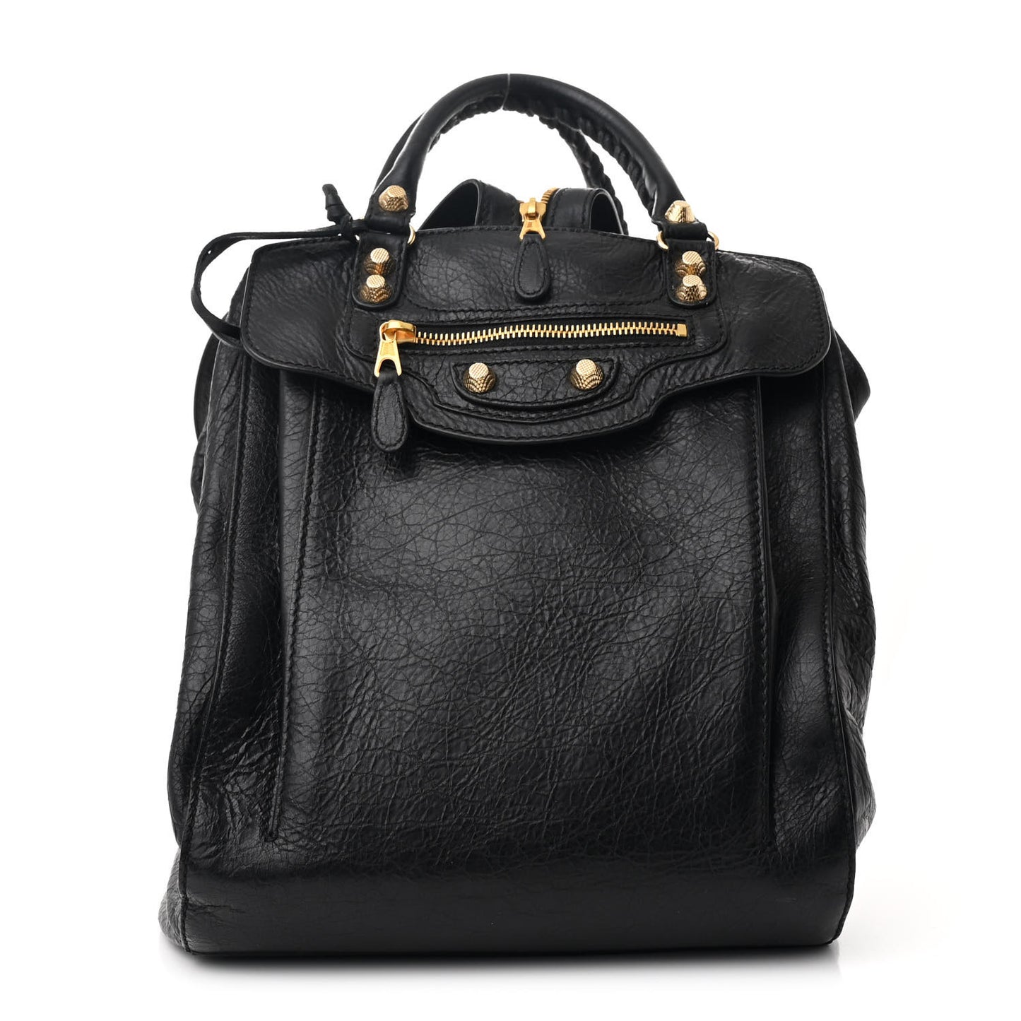 Agneau Giant 12 Gold Hardware Zip Traveler Backpack Black