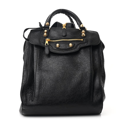 Balenciaga Agneau Giant 12 Gold Hardware Zip Traveler Backpack Black 1 of 11