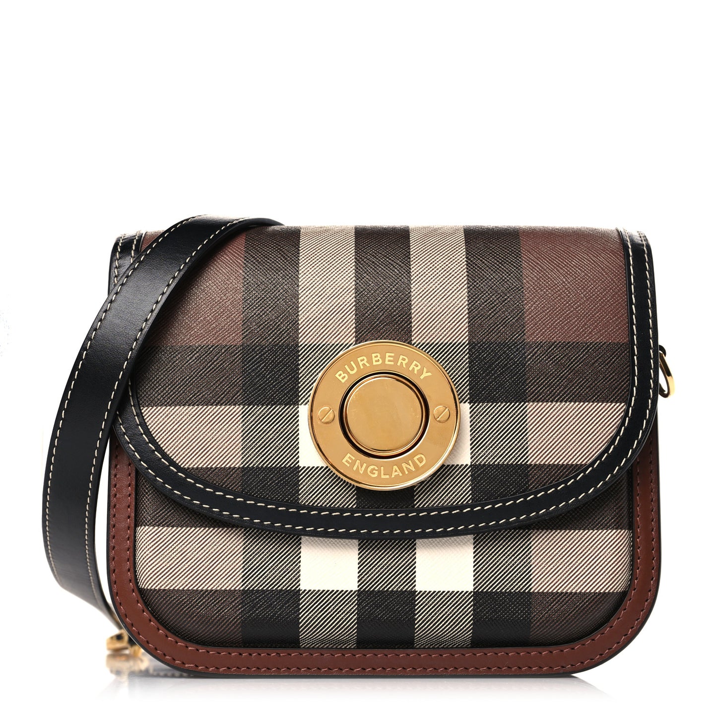 Calfskin Check Small Elizabeth Bag Brown
