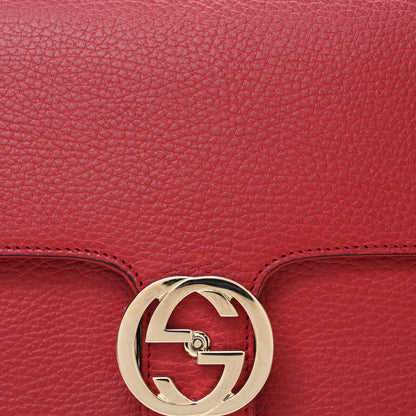 Gucci Dollar Calfskin Medium Interlocking G Top Handle Shoulder Bag Red 8 of 10