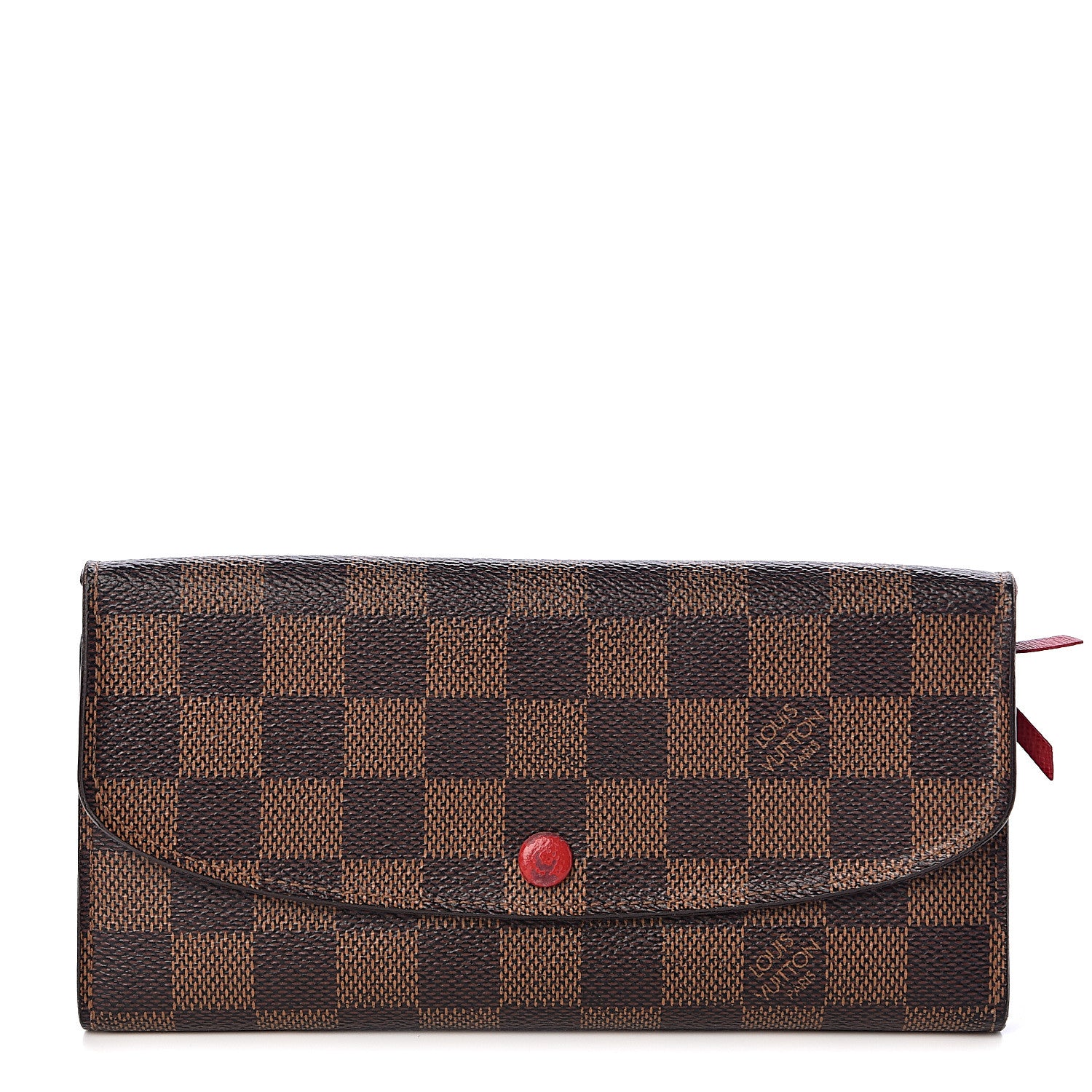 Louis Vuitton Damier Ebene Emilie Wallet Red 1 of 13