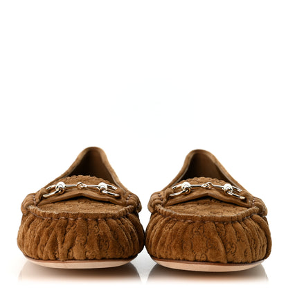 Gucci Suede Micro GG Horsebit Womens Kensington Moccasin Loafers 38.5 Cuoio 3 of 10