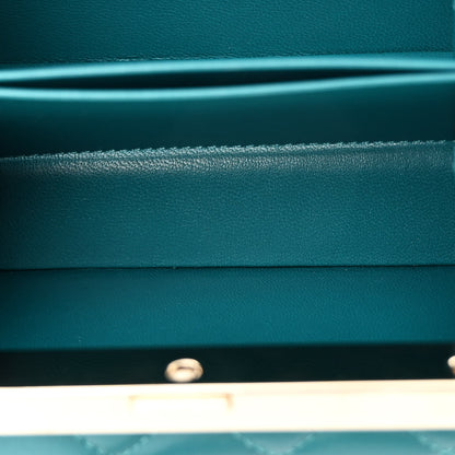Chanel Lambskin Quilted Pearl CC Vanity Case Turquoise 6 of 11