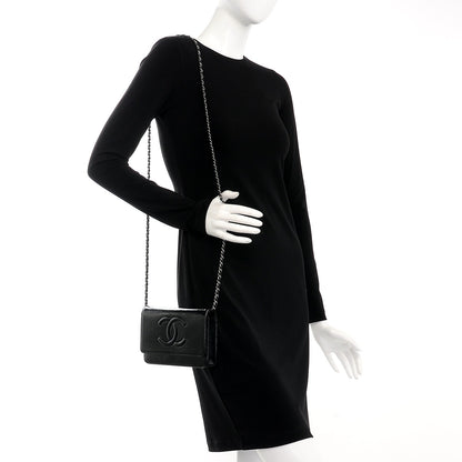 Chanel Patent Caviar Timeless CC Wallet on Chain WOC Black 2 of 9
