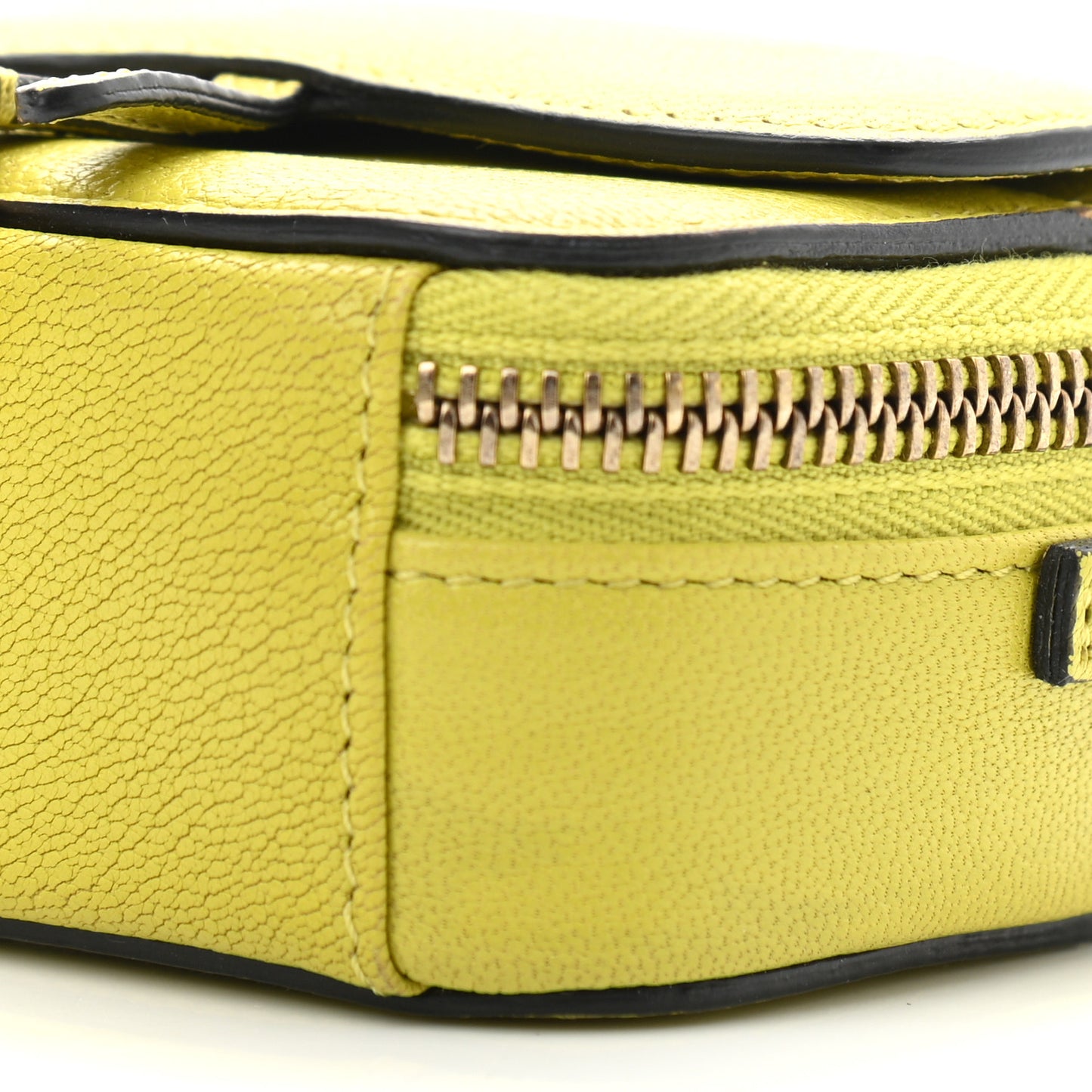 Goatskin Mini Saddle Shoulder Strap Pouch Lime