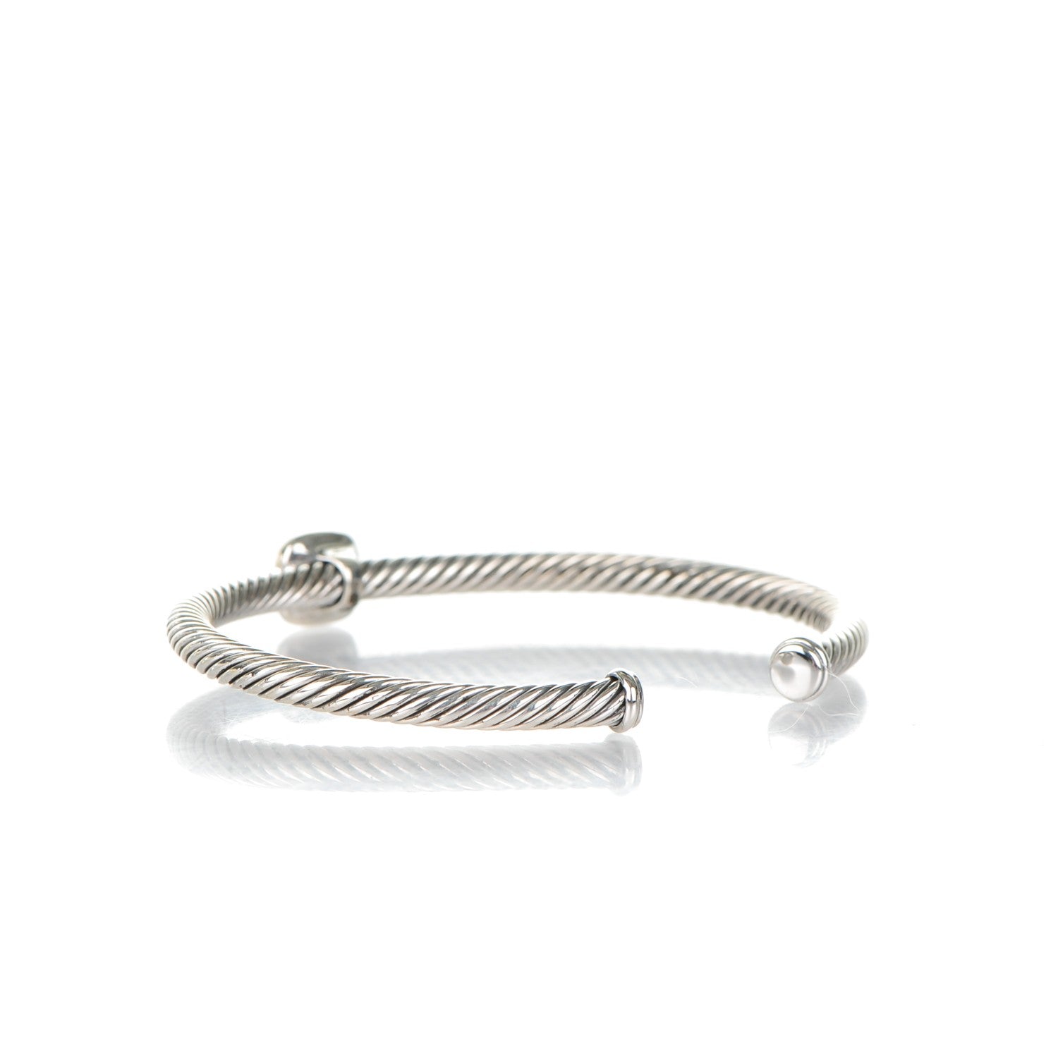 David Yurman 18k Yellow Gold Sterling Silver Blue Topaz 4mm Cuff 3 of 4