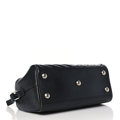 Saint Laurent Sheepskin Matelasse Chevron Baby Duffle Black 4 of 8