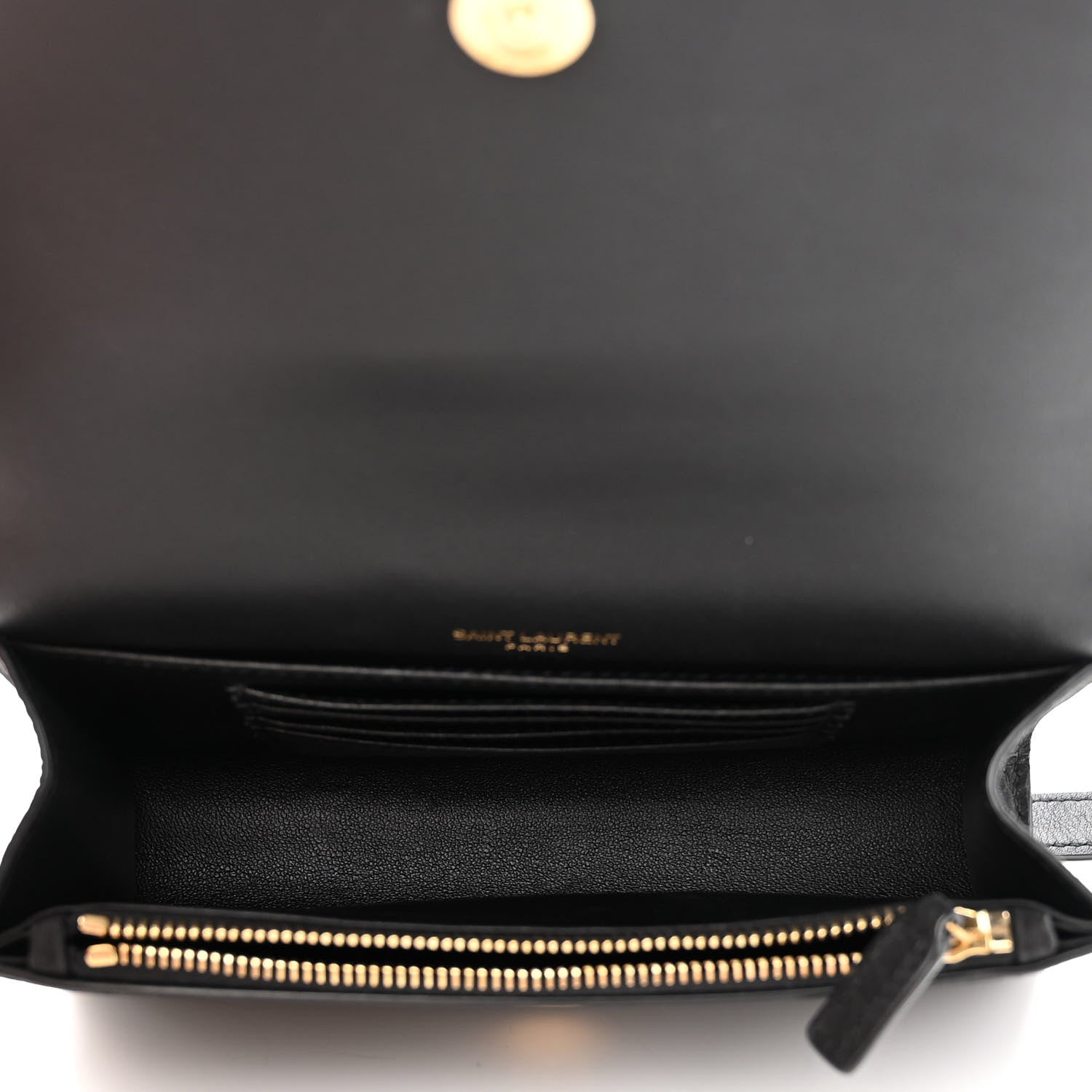 Saint Laurent Suede Crocodile Embossed Monogram Kate Belt Bag Black 5 of 10