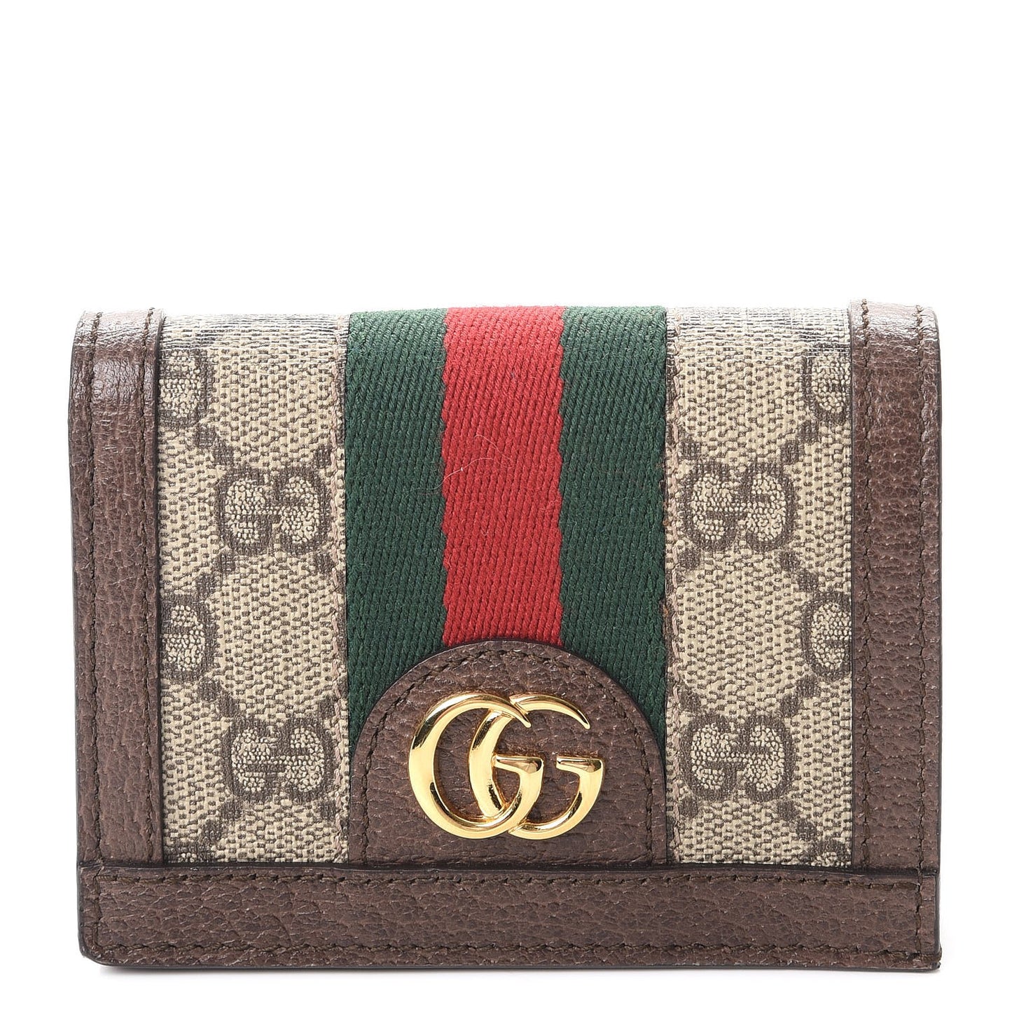 GG Supreme Monogram Web Ophidia Card Case Beige New Acero