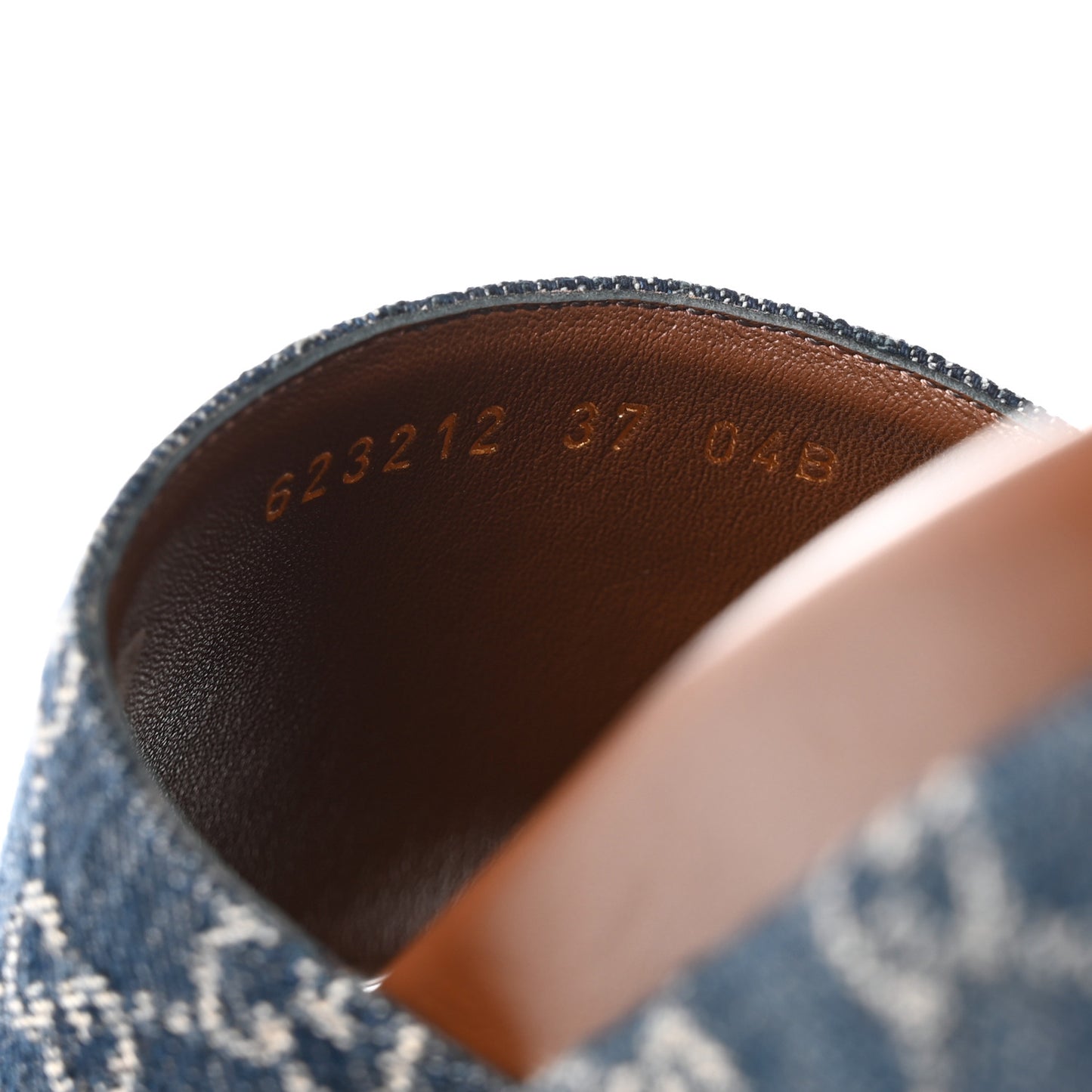 New Denim GG Monogram Angelina Platform 55mm Slide Sandals 37 Blue Tea