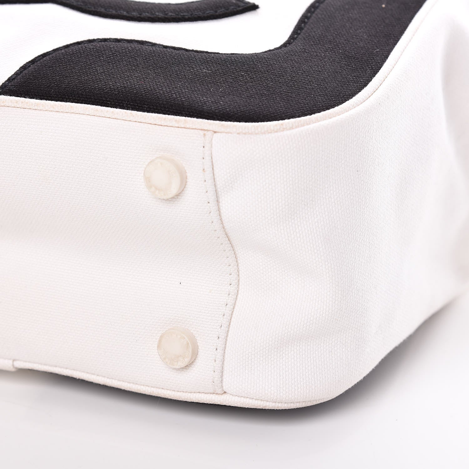 Chanel Canvas CC Handbag Black White 14 of 15