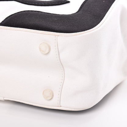 Chanel Canvas CC Handbag Black White 14 of 15