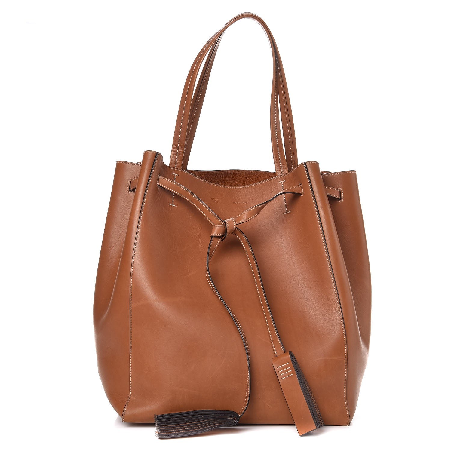 Celine Smooth Calfskin Medium Belt Cabas Phantom Brown 1 of 8