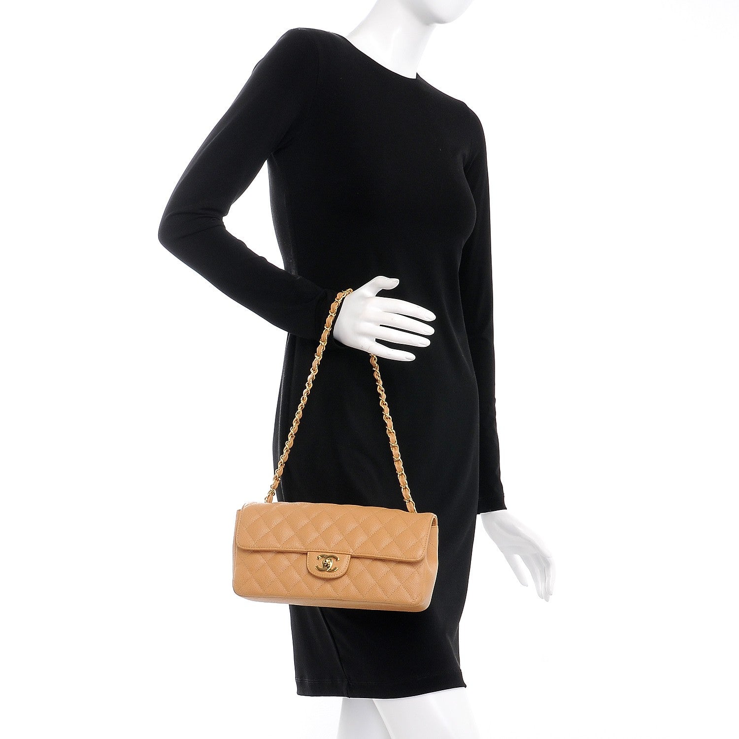 Chanel Caviar East West Flap Beige 2 of 8