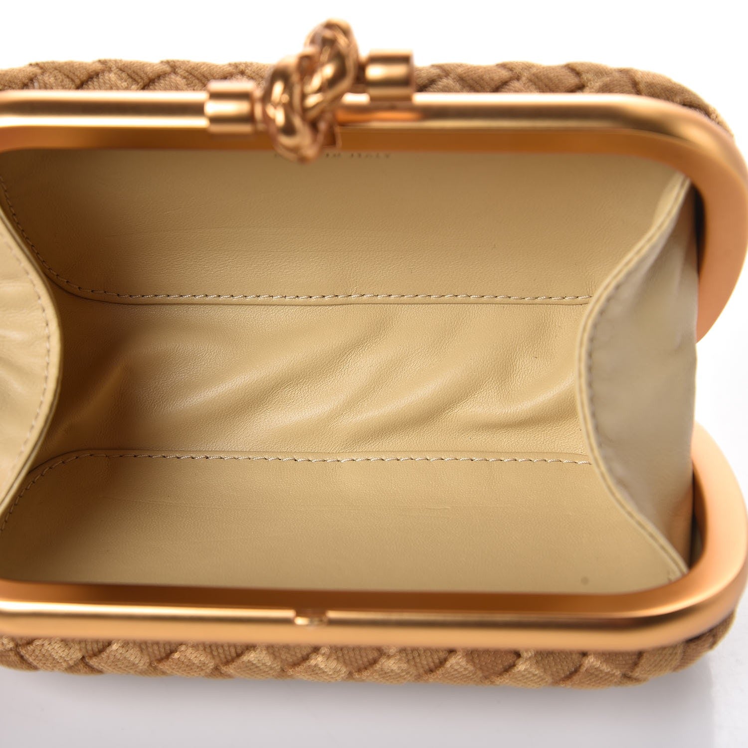 Bottega Veneta Intreccio Oro Bruciato Knot Clutch 5 of 7