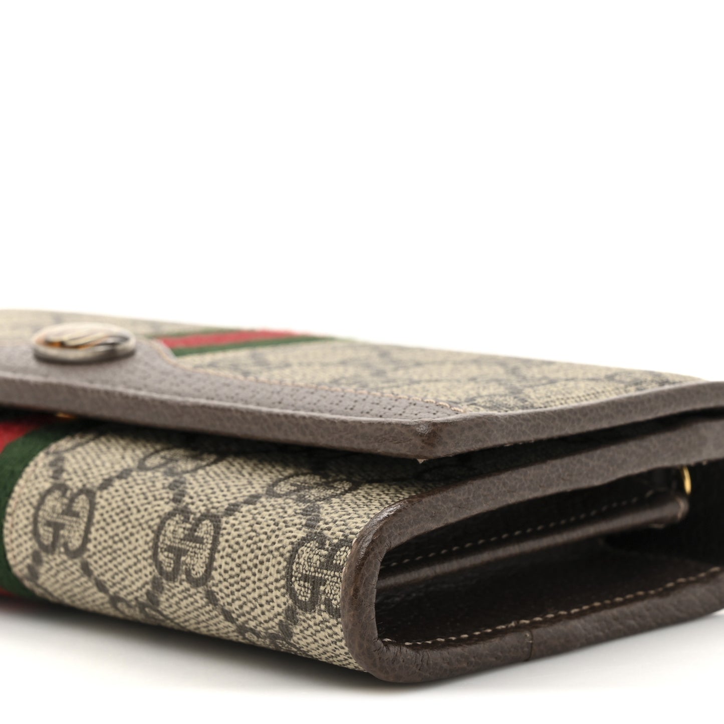 GG Supreme Monogram Web Ophidia Wallet On Chain Brown