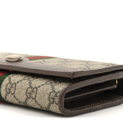 Gucci GG Supreme Monogram Web Ophidia Wallet On Chain Brown 11 of 13