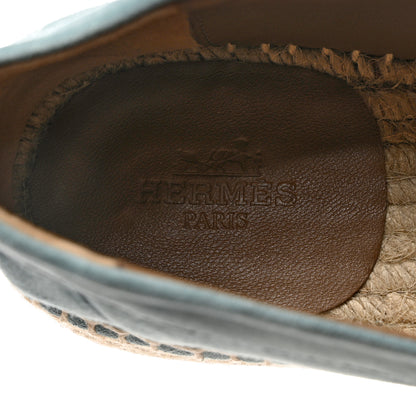 Hermes Suede Calfskin Womens Trip Espadrilles 39 Vert D'Eau 7 of 9