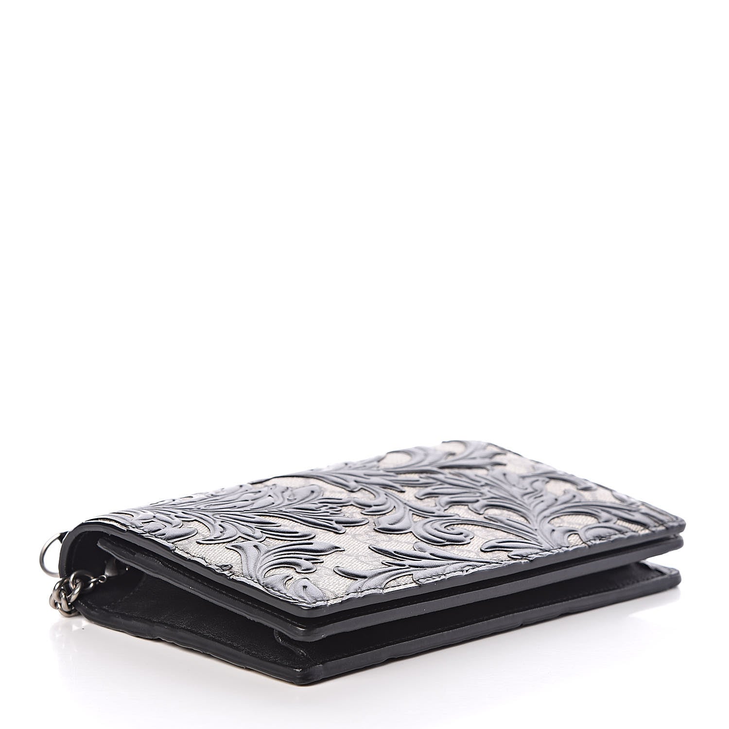 Gucci GG Supreme Monogram Arabesque Chain Wallet Black 4 of 6
