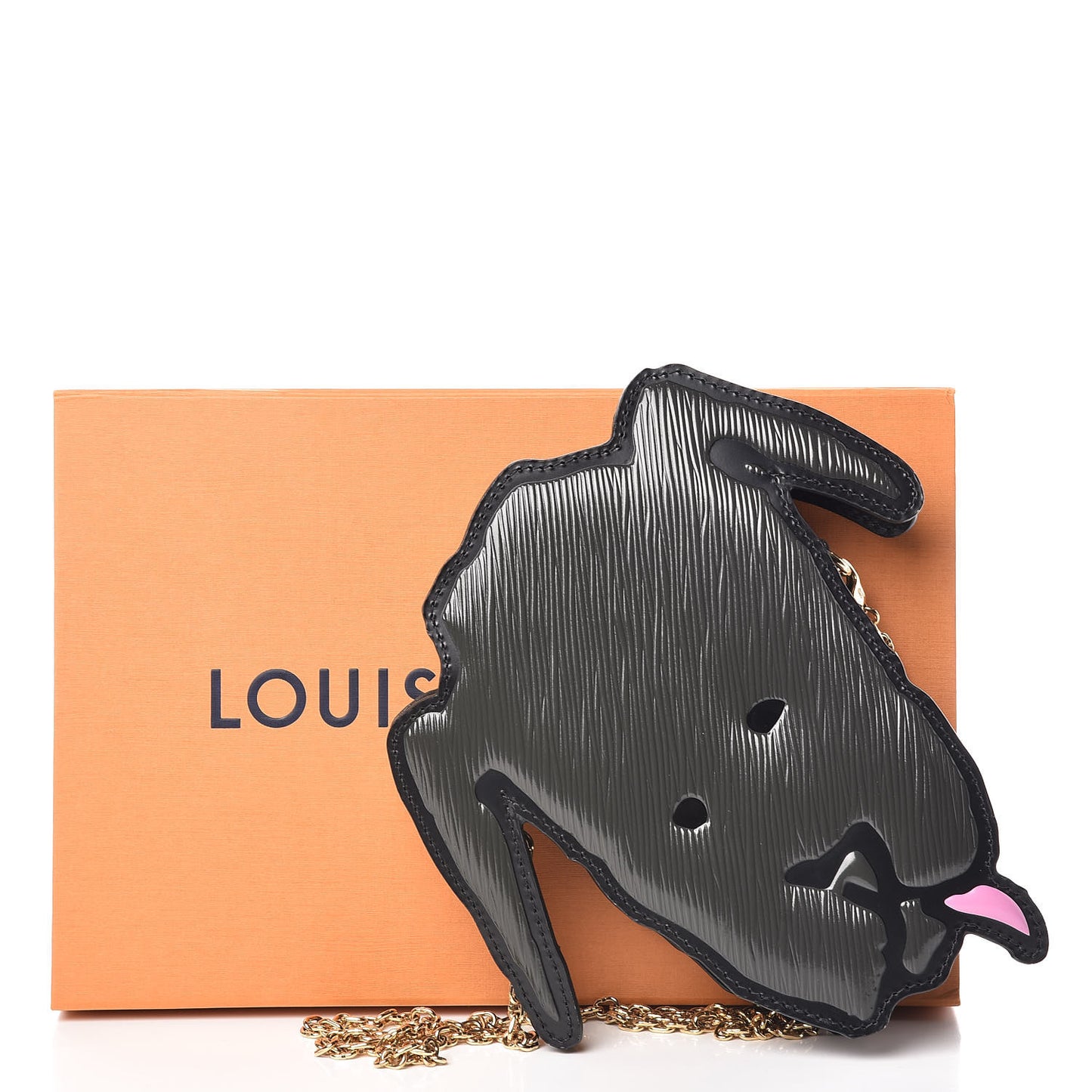 Epi Catogram Dog Face Clutch Black