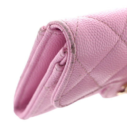 Chanel Caviar Quilted Flap Card Holder Wallet Light Pink 11 of 13