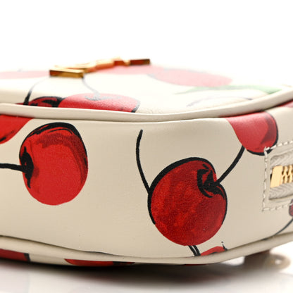 Saint Laurent Calfskin Cherry Print Monogram Baby Lou Camera Bag Crema Soft Red 10 of 11