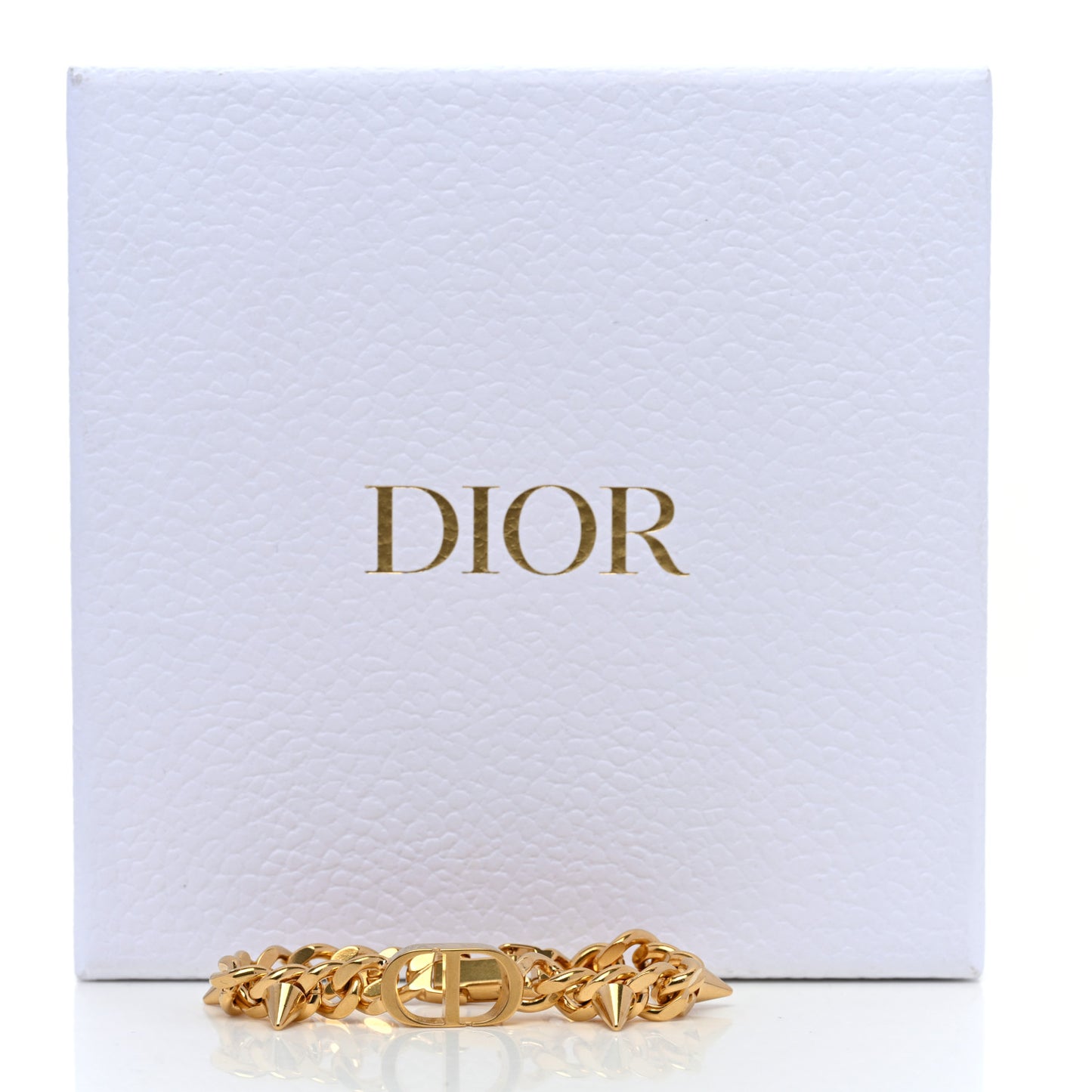 Metal Petit CD Spikes Chain Bracelet Gold